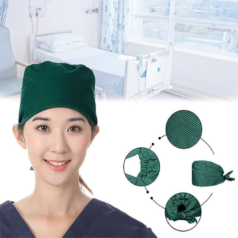 AIMALL 100% Cotton Surgical Scrub Cap Hat Unisex Surgerytheatre Doctor Nurses Solid - Adjustable Hat for Doctors, Nurses, and Theatre Staff - Durable & Breathable - Blue image number 6