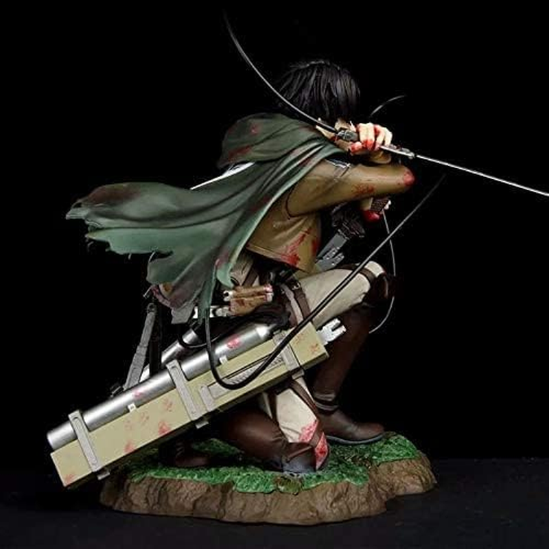 Levi Attack on Titan Action Figure, Attack on Titan Statue Bloody Ackerman Captain Levi Blessed PVC Figure Collectable Gifts Statue Anime Model Decoration image number 2