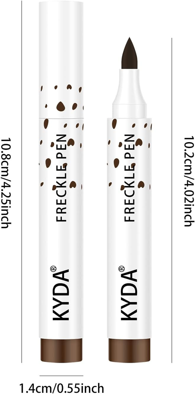 KYDA 2 Pcs Freckle Makeup Pen, Natural Lifelike Freckle Makeup Pen Magic Freckle Color, Waterproof Longlasting Soft Dot Sopt Pen, for Natural Effortless Sunkissed Makeup-Dark Brown image number 4