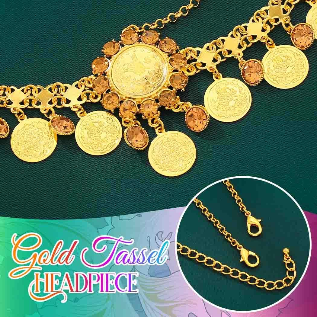 Fashband Gold Sequin Head Chain Boho Headpiece Hair Chains Festival Costume Hair Accessories for Women (Gold, One Size) image number 1