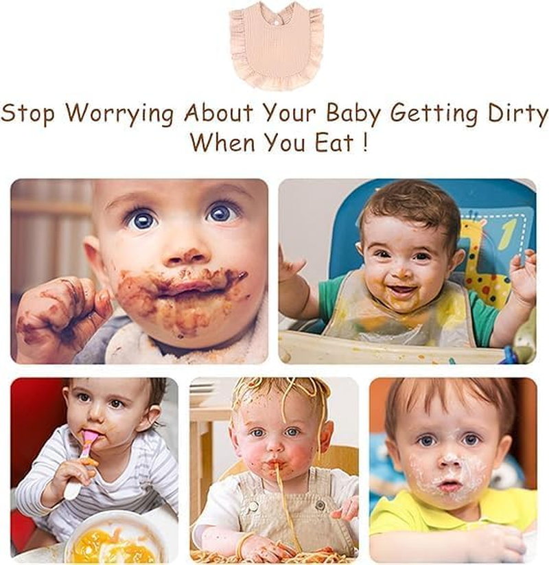 ZONEY 4 Pack Solid Muslin Baby Bibs Baby Bandana Drool Bibs Absorbent Cotton Bibs for Unisex Boys Girls - Animal image number 4