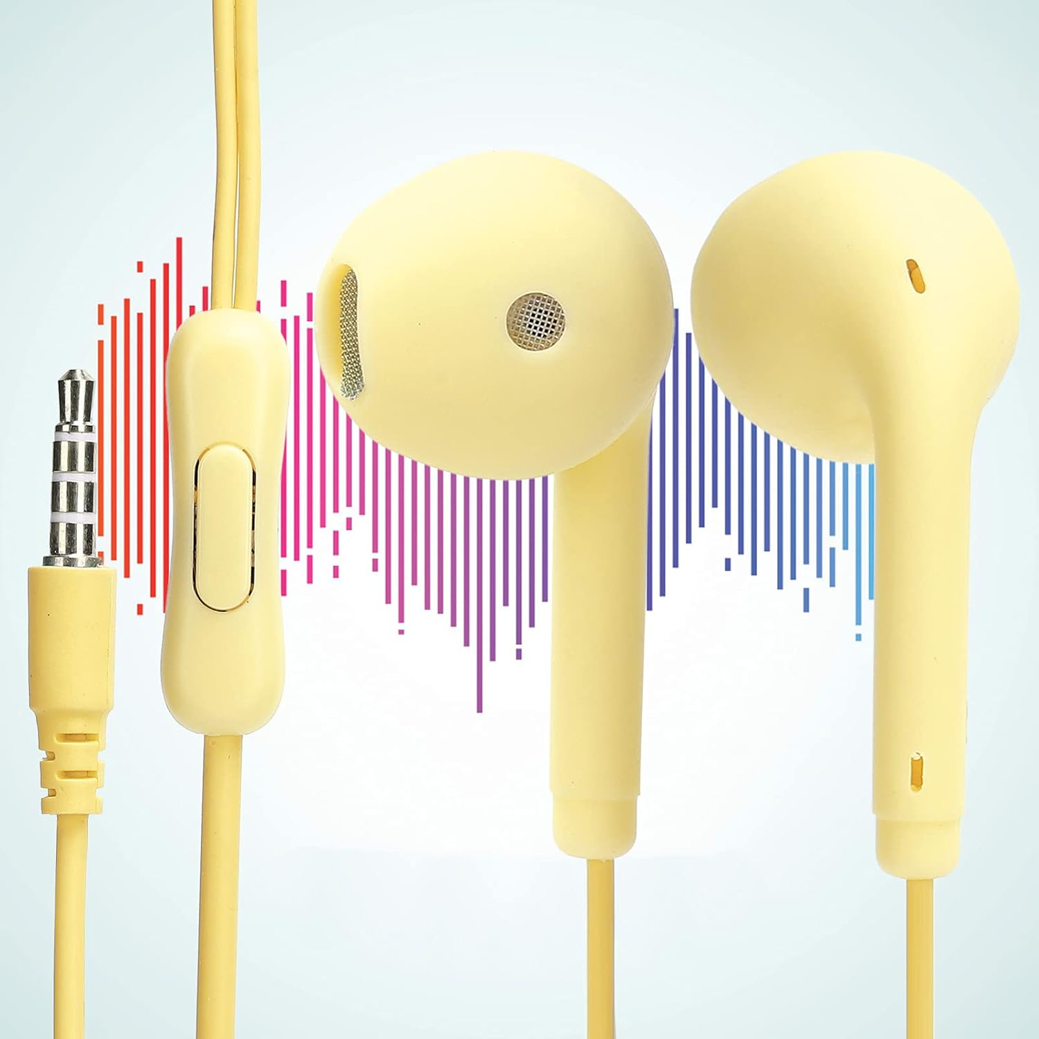 Garsent Ergonomic Small Lightweight Wired Earphone, Hifi Sound, 3.5 Mm Interface, Hands-Free Function, Durable ABS Material (Yellow) image number 5