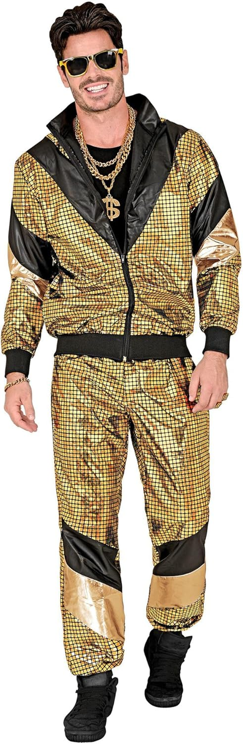 Widmann 21963 80 Years Costume Tracksuit, Gold, Black, L image number 5