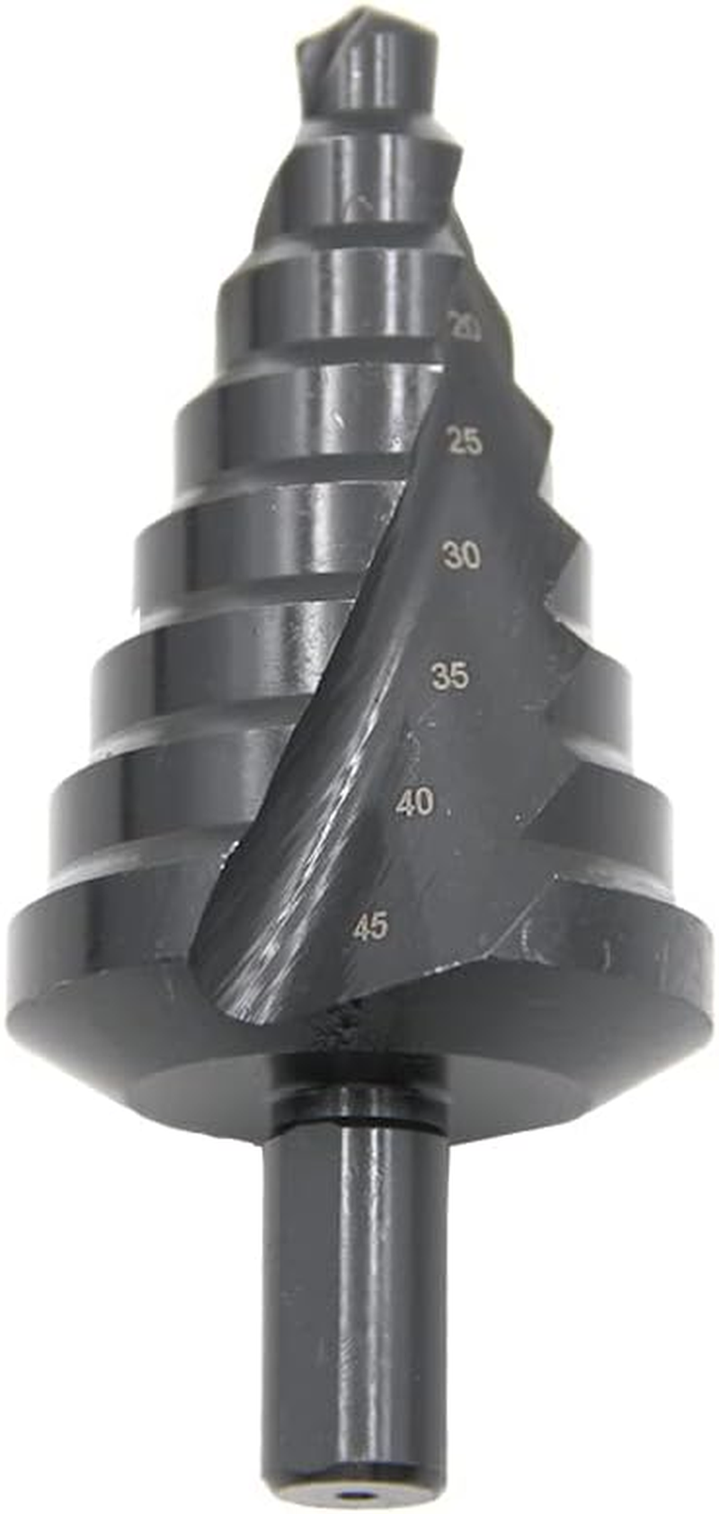 ZONADA Spiral Nitriding Step Drill Bit Titanium Plated Multi Hole Cutter 10Mm-45Mm Total 8 Step Sizes Hole Cutting, Enlarge, Metal Sheet, PCV, Woodworking image number 1