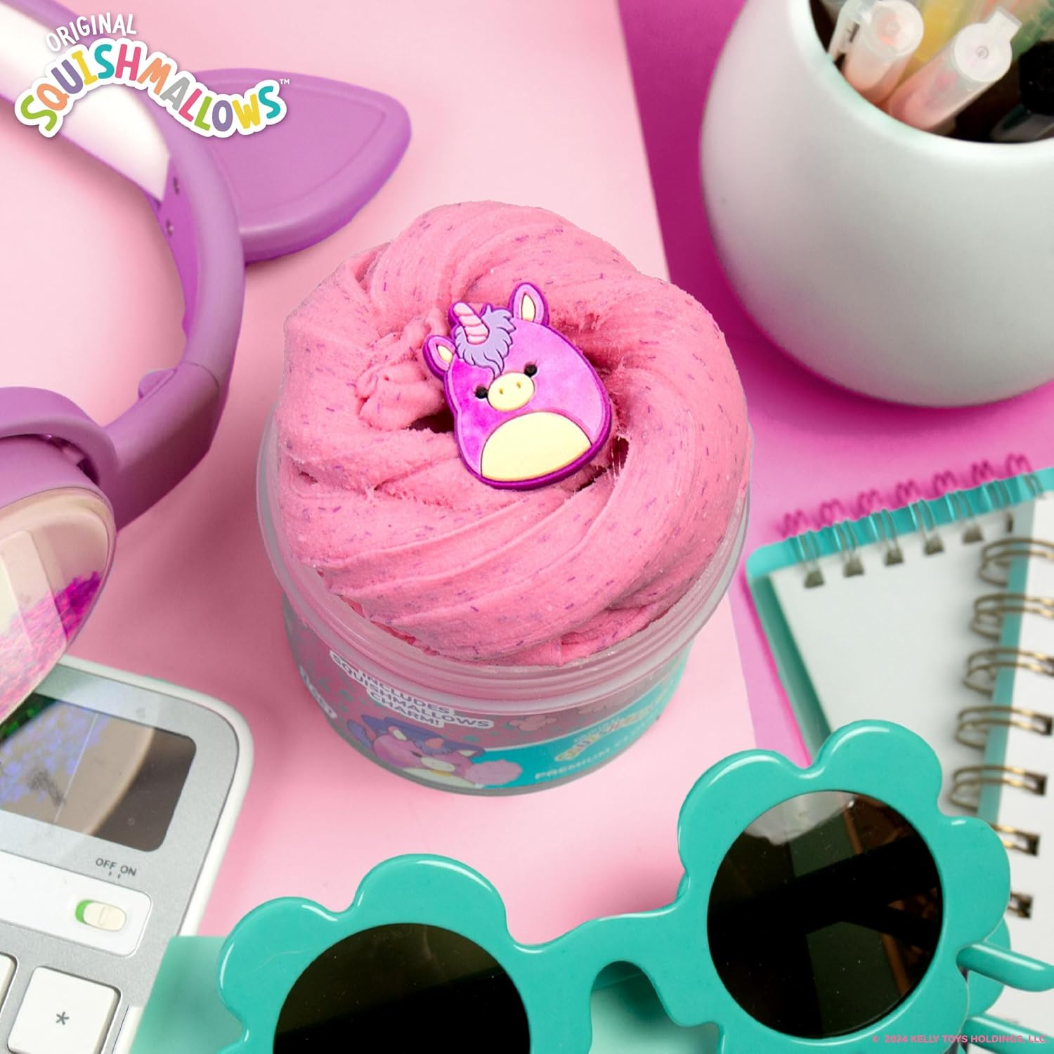 SQUISHMALLOWS Original Lola the Unicorn Premium Cloud Slime, Cotton Candy Scented, 8 Oz. Fluffy Slime, 2 Fun Slime Add Ins, Pre-Made Slime for Kids, Great 6 Year Old Toys, Super Soft Slime Toy image number 1