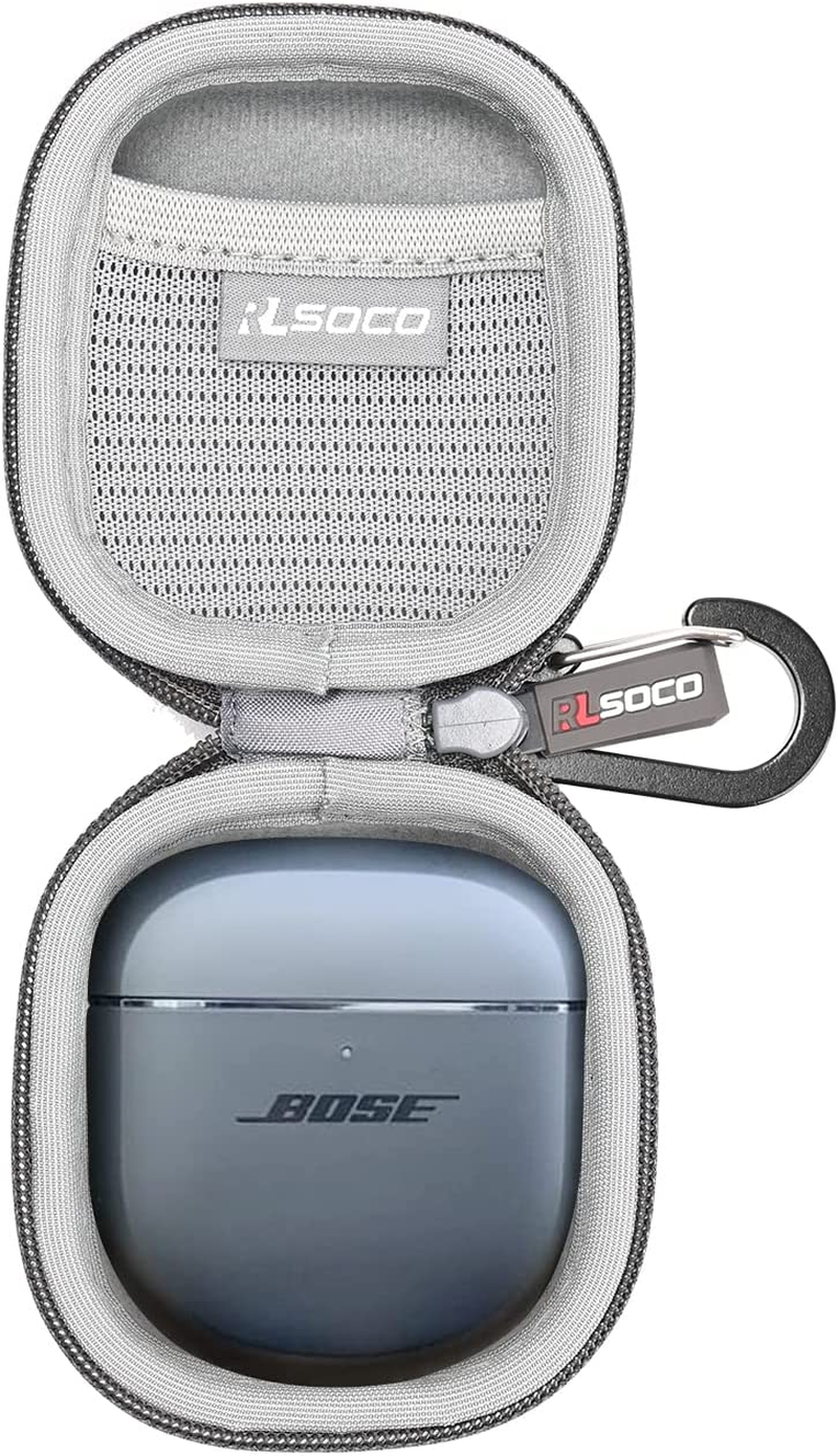 RLSOCO Case for Bose Quietcomfort Ultra 2/Ultra/Earbuds II Wireless Noise Cancelling In-Ear Earbuds, Protective Case Cover, Dust- and Water-Resistant - Black (Case Only)