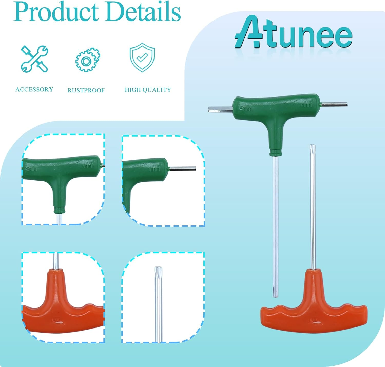 Atunee Chainsaw T Wrench 19Mm X 13Mm and T-Handle T27 Torx Screwdriver Kit for Husqvarna Stihl image number 4