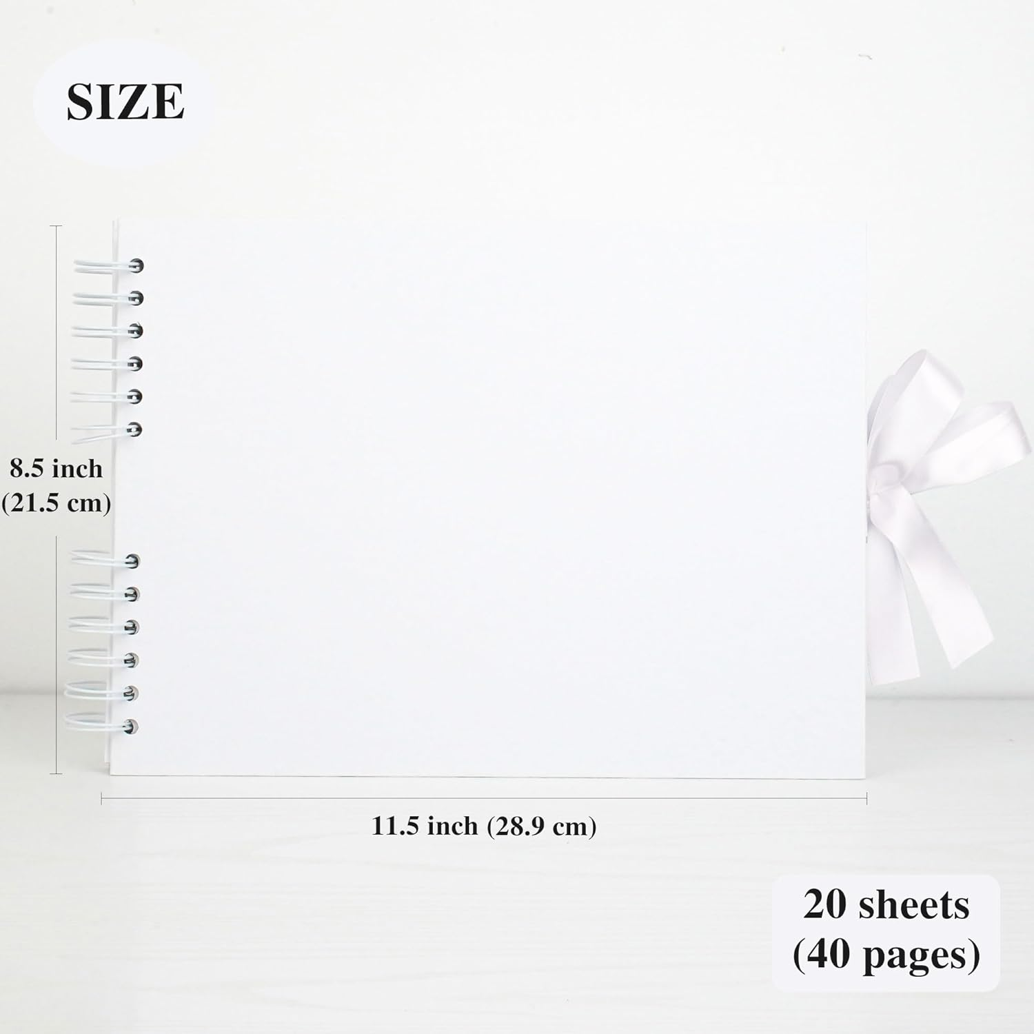 Scrapbook Photo Album 40 White Pages Scrap Book Memory Book 8.5 X 11.5 Inch Guest Book Scrapbook Album Accessories with Corner Stickers for Baby Shower, Wedding, Travelling White image number 5