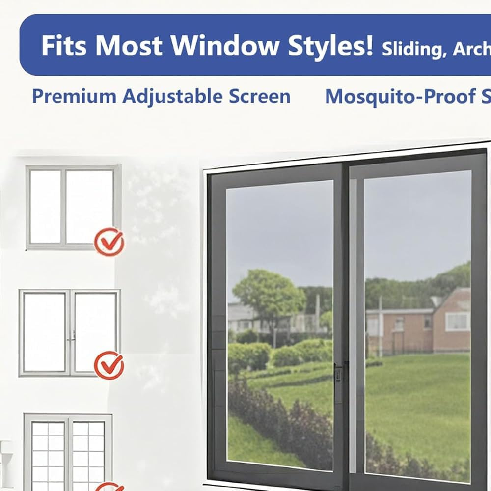 White Mosquito Net Window Screen 1.3M X 1.5M Easy Install Washable Mesh with Tape, Reusable Bug Barrier for Bedroom and Office, No Drill Breathable Durable Insect Screen for Windows image number 4