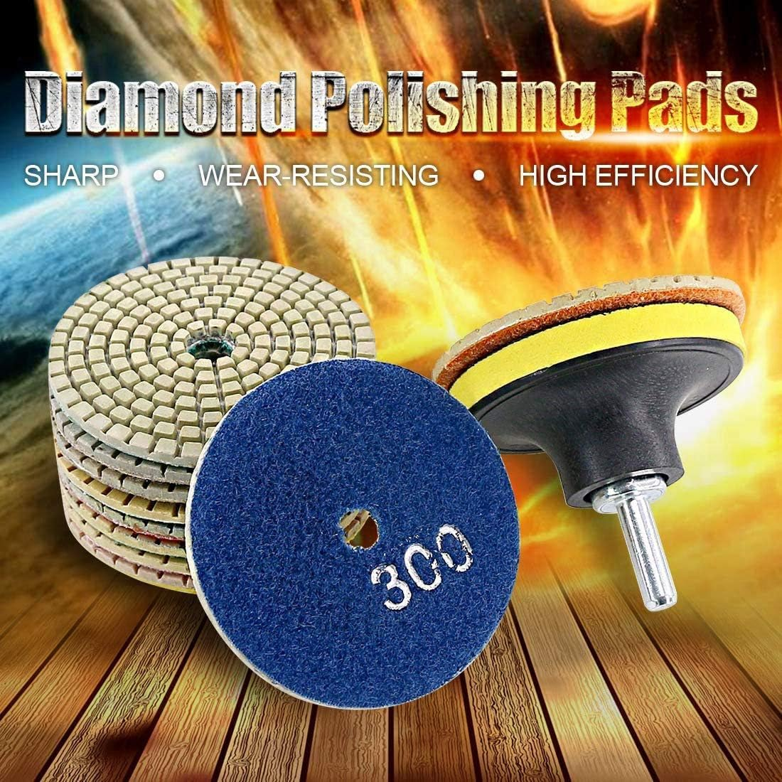 11Pcs 3 Inch 80Mm Polishing Pads Kit Wet/Dry for Stone Concrete Marble Polishing Use Grinding Discs Set image number 5