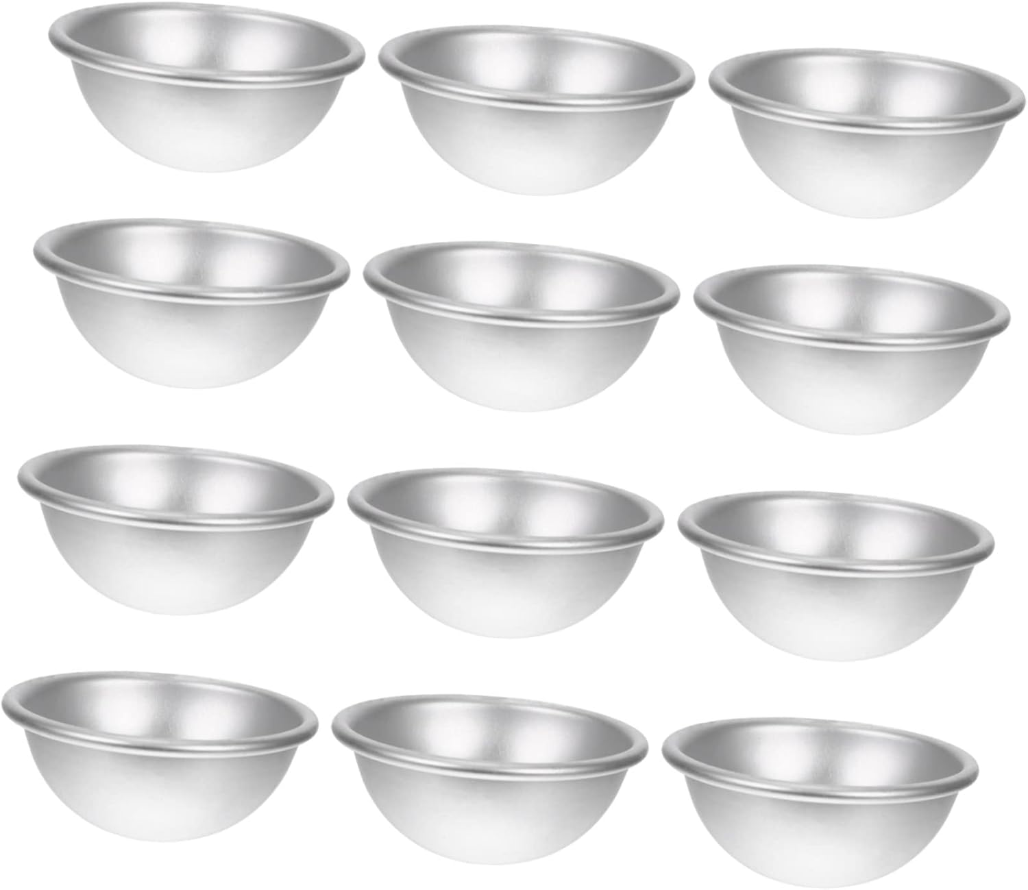 STOBOK 12Pcs Bath Salt Molds Hemispherical Aluminum Molds for Making Handmade Bath Salts image number 3