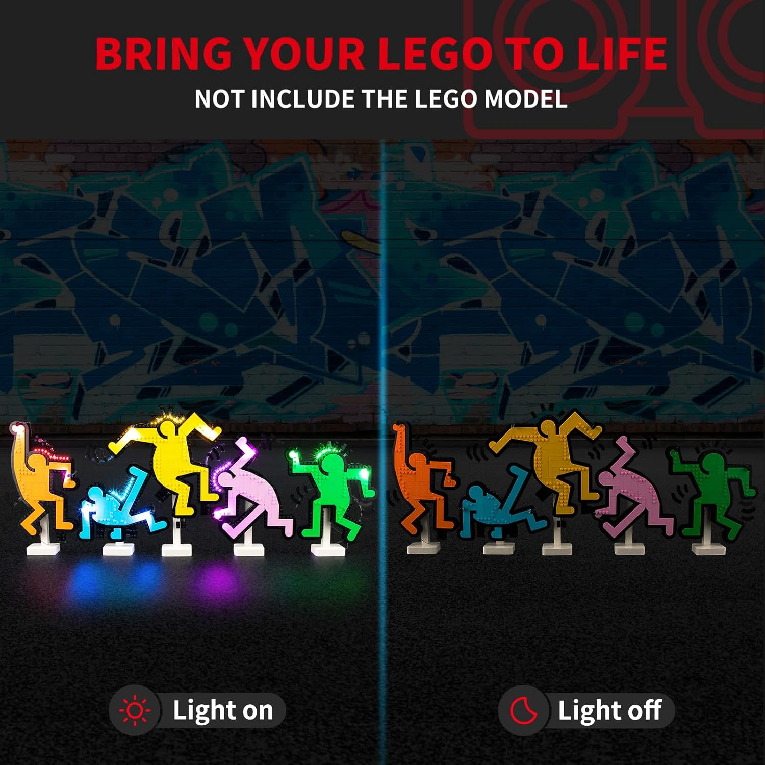 BRIKSMAX  Keith Haring Lamp - Dancing Figures 31216 - Compatible with Art Building Block Model - without  Set image number 3