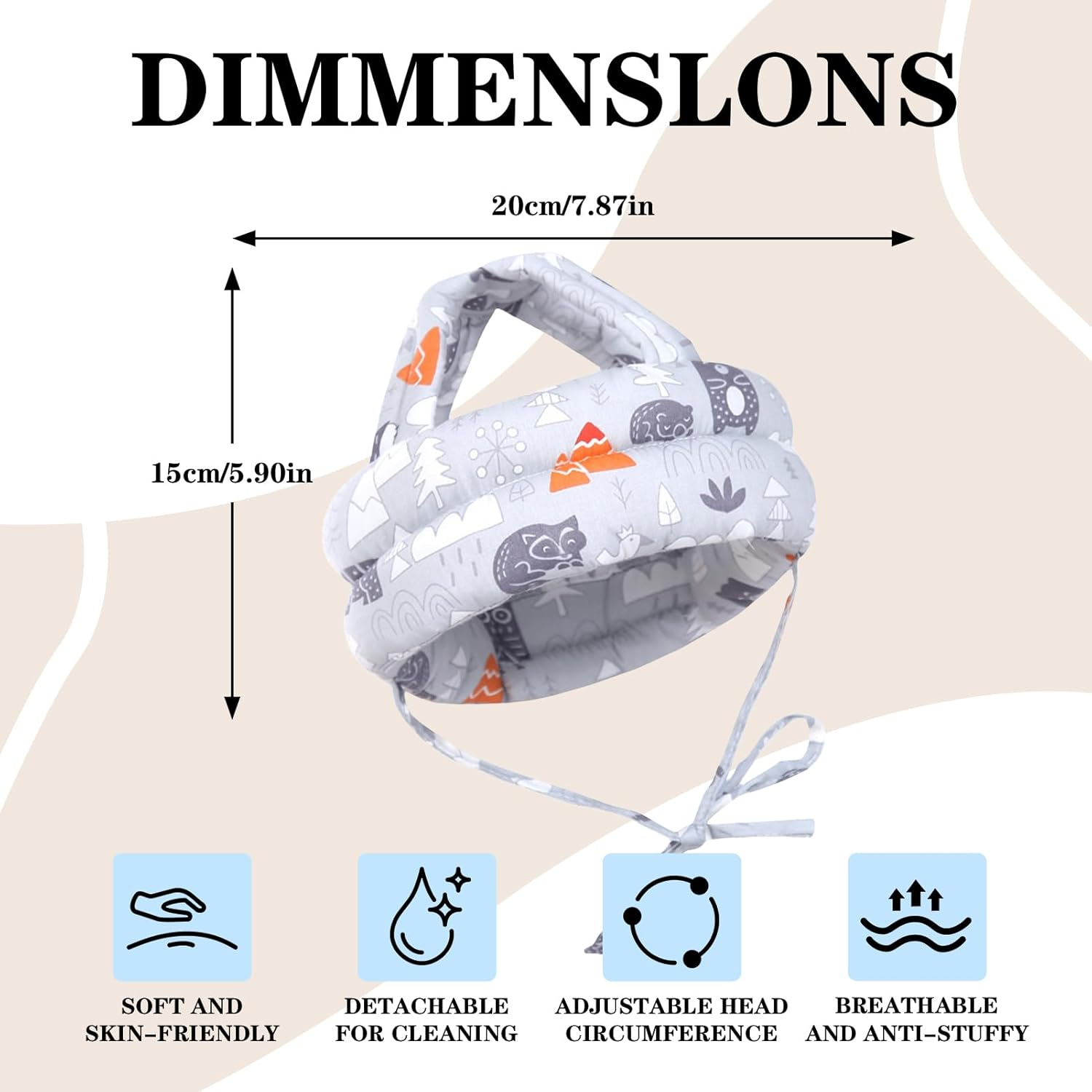 Baby Head Protector Helmet for Crawling and Walking, Infant Safety Headguard for 6-36 Months, Soft Cushion and Secure Design, Baby Head Protection, Safety Helmet