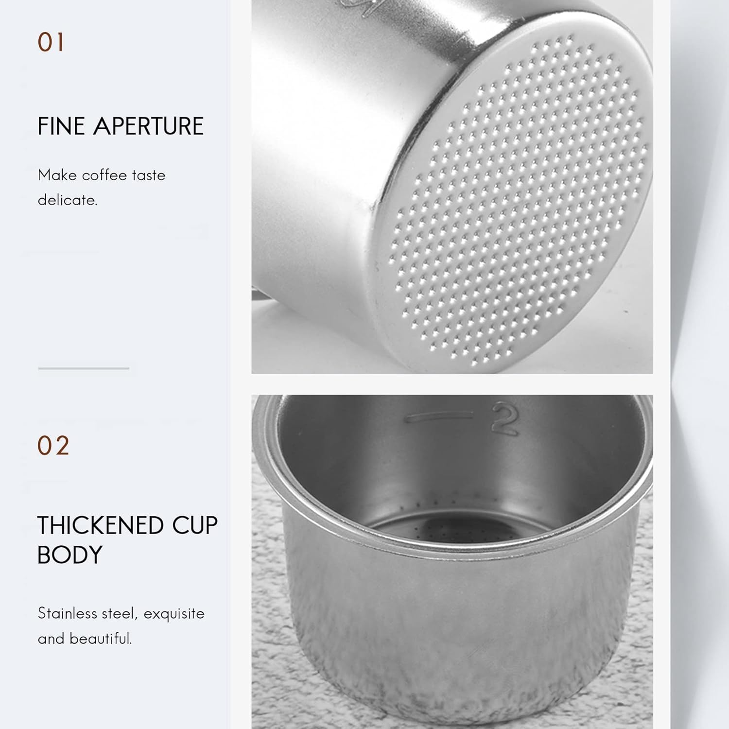 2Pcs 51Mm 4 Cups Filter Replacement Filter Basket for Coffee Bottomless Portafilter for EC680/EC685 Espresso image number 6