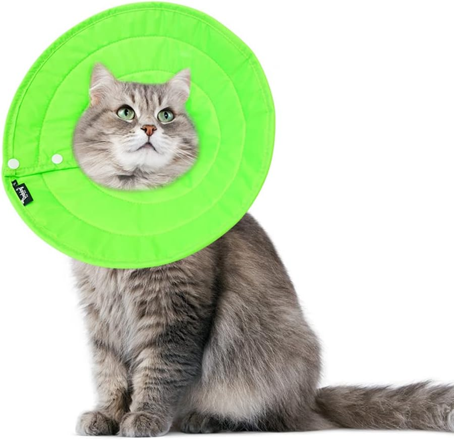 Pet Dog Elizabethan Collar Cat Recovery Collar Cone Collar Wound Heal Adjustable Puppy Pet Supplies Healing Protective Anti-Licking Green S