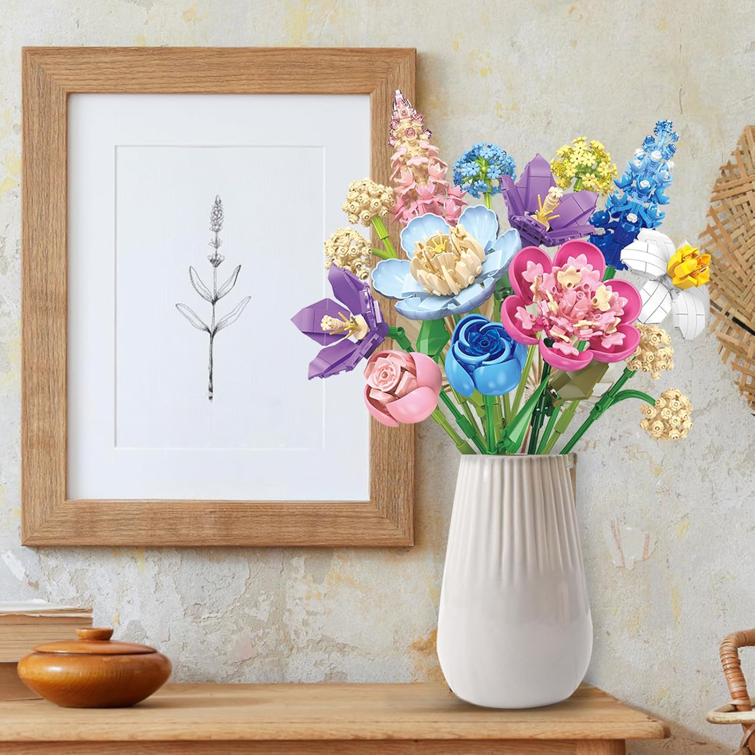 Flower Building Set for Adults, 865 PCS Flower Bouquet Botanical Collection, Unique Home Office Decor, Birthday Gifts for Woman Girls Age 8+ (NO VASE) image number 5