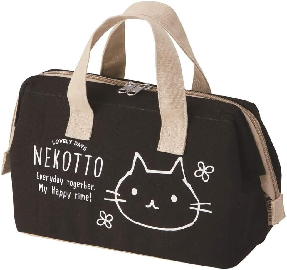 Skater KGAF1-A Canvas Insulated Lunch Bag, Handbag, Nekotto image number 1
