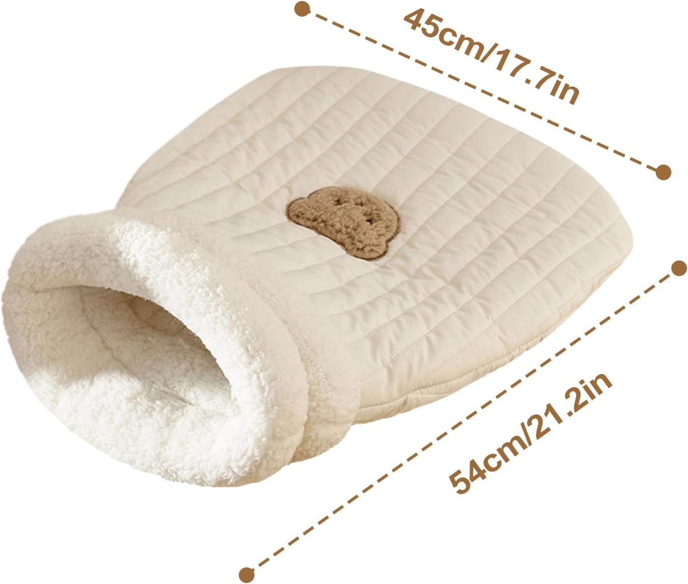 Cat Sleeping Bag, Cozy Cat Bed Cave Soft and Comfortable Design, Easy Access Sleeping Bag with Cute Bear Pattern for Cats and Small Dog image number 3