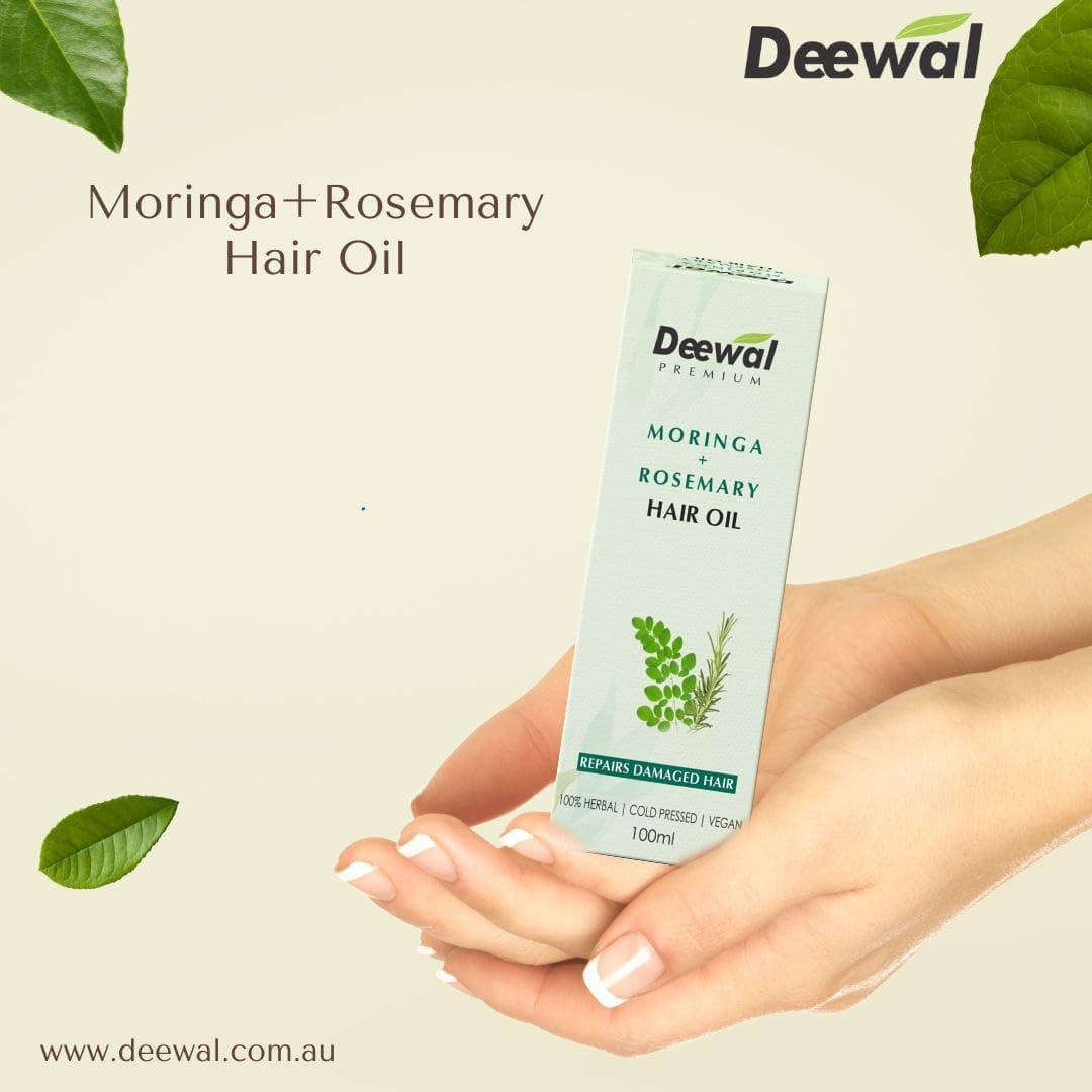 Deewal Moringa Rosemary Hair Oil - Repairs Damaged Hair | 100% Herbal | Cold Pressed | Vegan | No Preservatives 100Ml image number 2