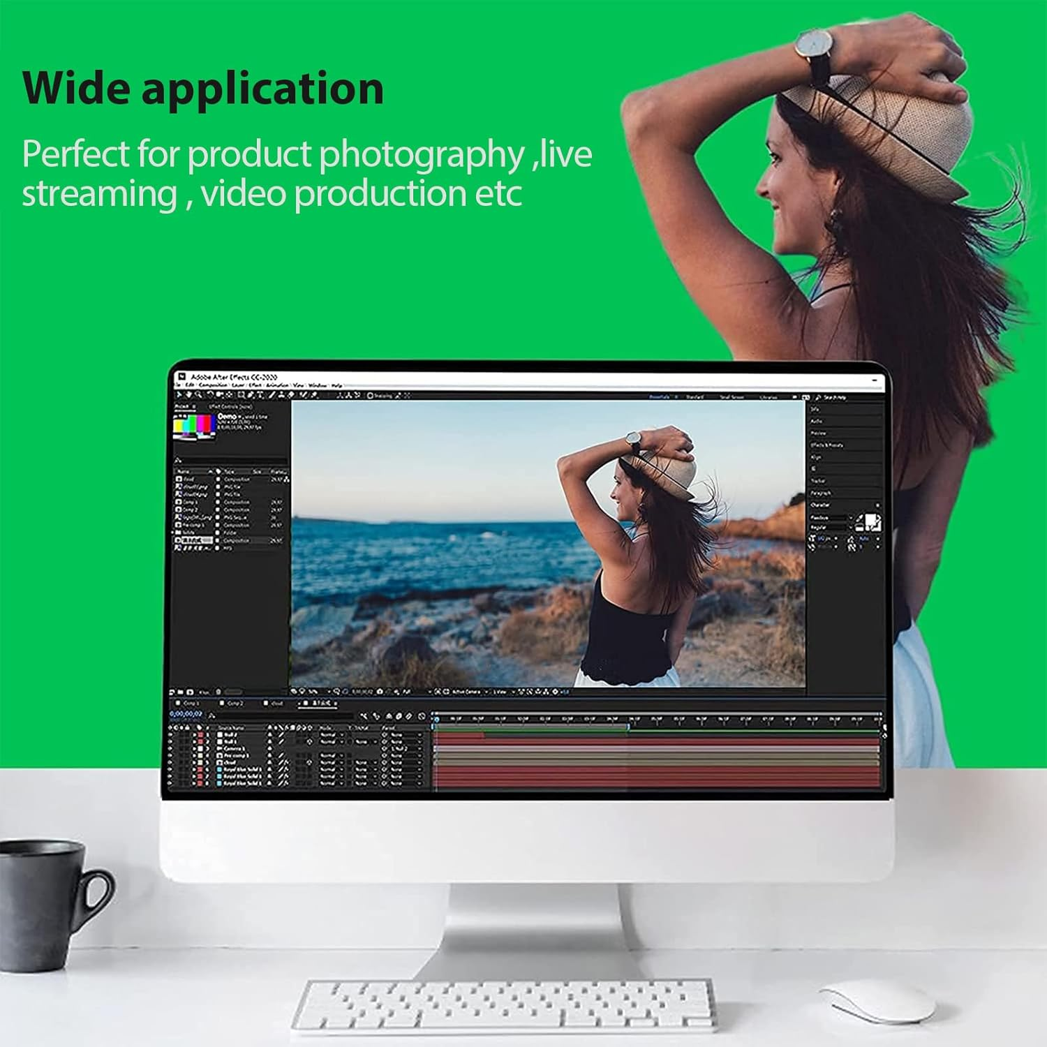 9.8 X 13.1 FT Green Screen Backdrop for Photography, Heavy Duty Backdrop Clamp Kit, Large Green Screen Pure Polyester Collapsible Green Fabric for Photoshoot, Game Live Steaming, Video Conference image number 6