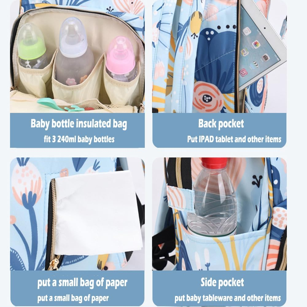 Diaper Bag Backpack - Multifunction Waterproof Baby Bag Diaper Changing Backpacks, Large Travel Diaper Bags - Baby Bag for Boys & Girls, Nappy Changing Backpacks image number 4