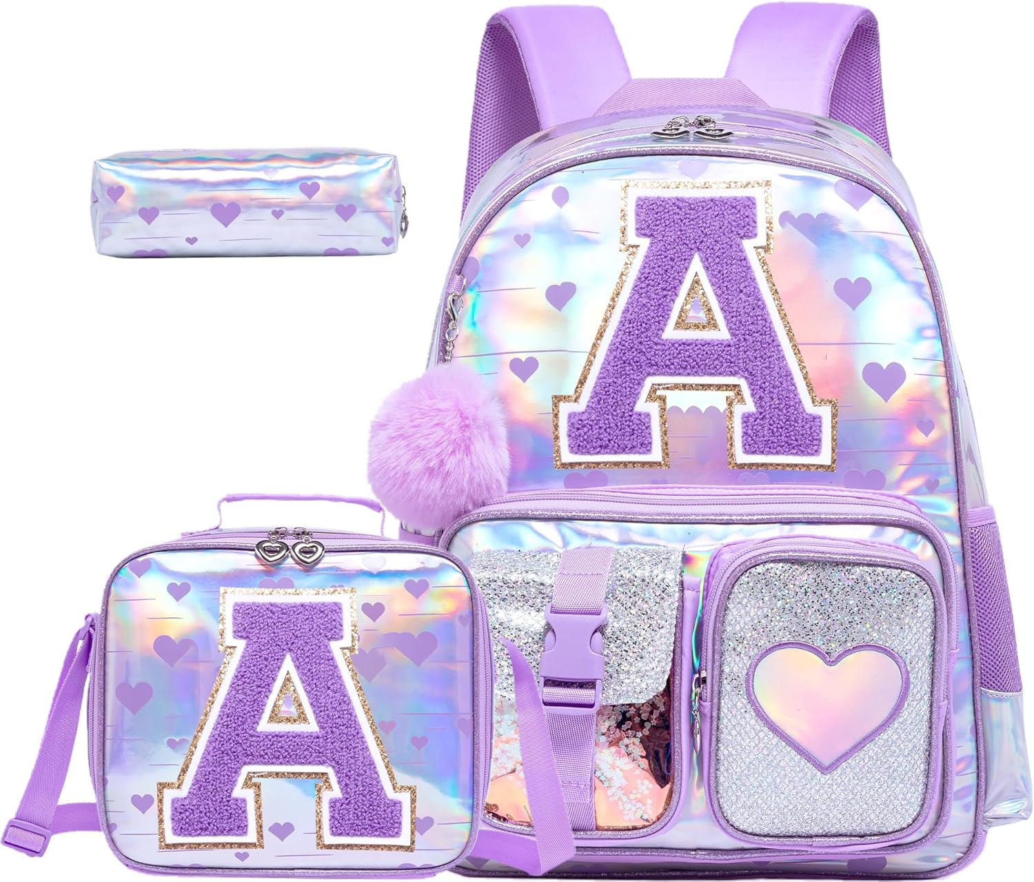 Htgroce Girls Unicorn Clear School Backpack Lightweight Little Kids Backpack - Black Gp image number 7