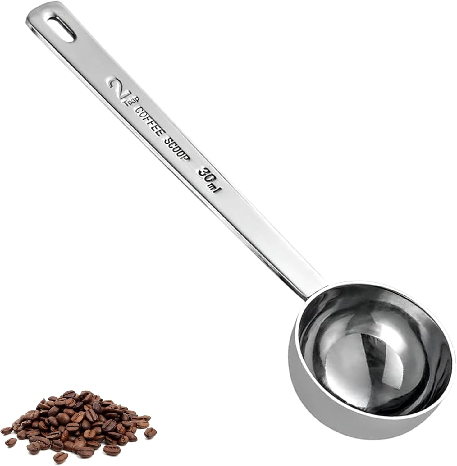 Coffee Scoop,Stainless Steel Coffee Measuring Scoop,Metal Coffee Scoop Premium Long Handle Meaure Spoon for Coffee Powder and Coffee Making,Durable Serving Utensil (30Ml) image number 6