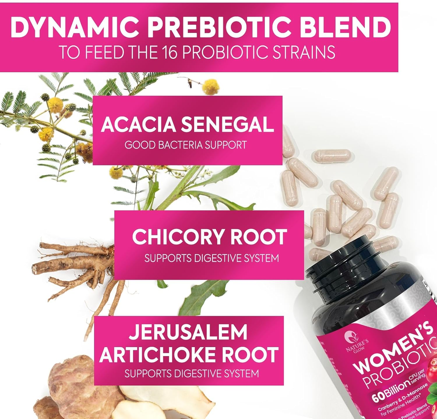 Probiotics for Women, Probiotic with 50 Billion CFU, Multi Strains to Support Immune, Digestive, Feminine Vaginal and Urinary Health, Shelf Stable, Delayed Release, No Soy Gluten Dairy - 120 Capsules image number 5