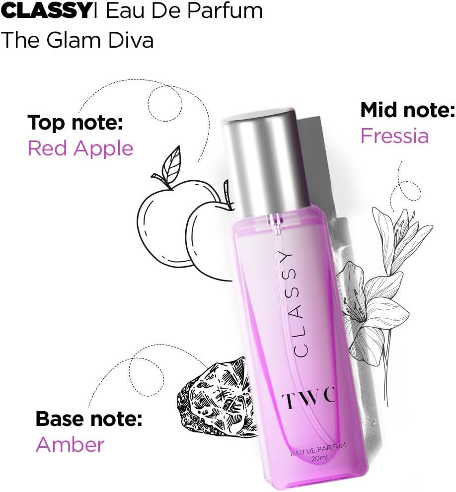 The Woman Company Specially Curated Perfume Gift Set 4*20Ml Vibe Tribe, Luxury Long-Lasting Fragrance, Bawsy for Office Going, Classy Date, Gutsy Outing, Sassy Party for Women & Girls - Citrus, Spray image number 3