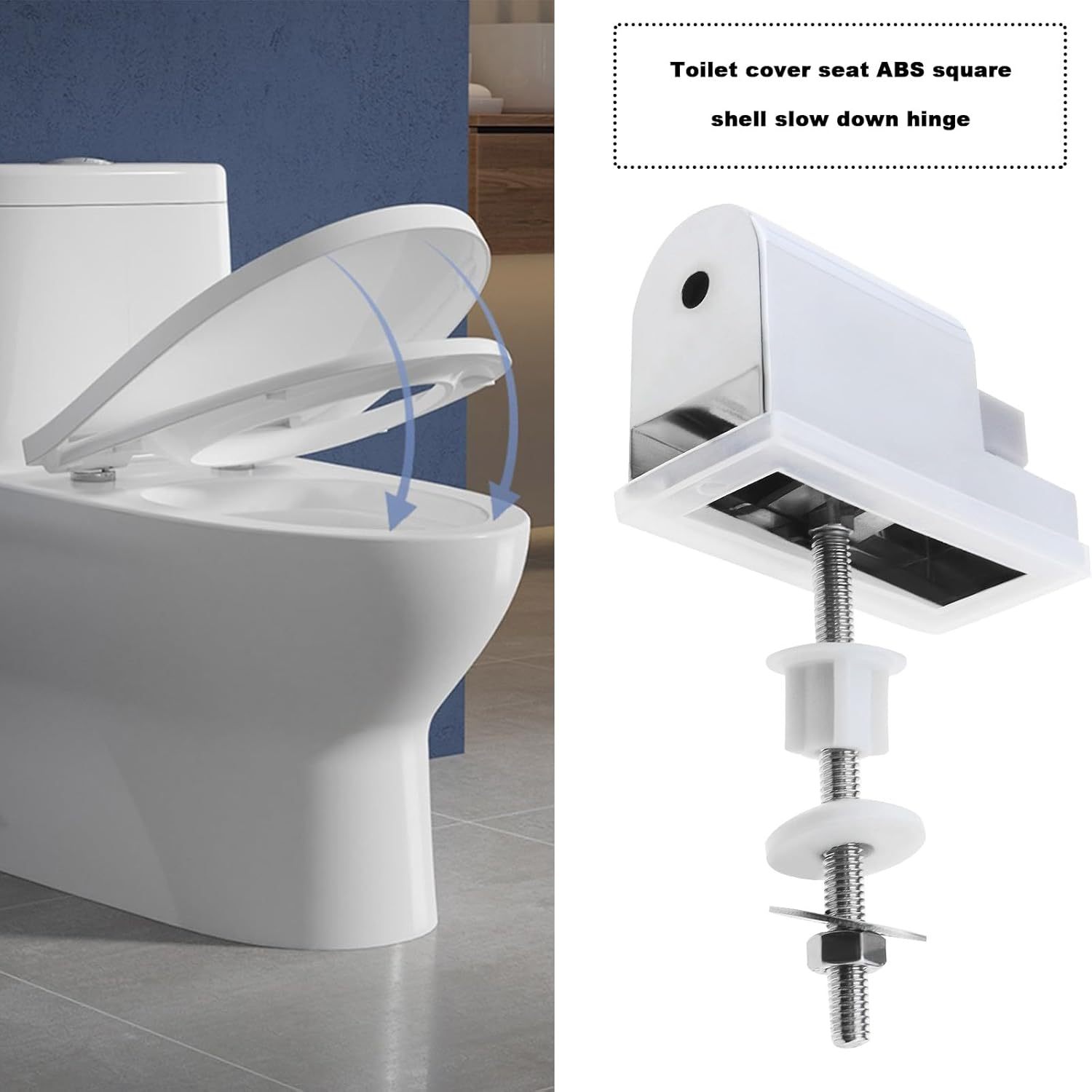 SING F LTD Toilet Seat Hinges Set - Left & Right Soft Close Fittings Accessories Compatible with Duro Soft-Close Mechanism