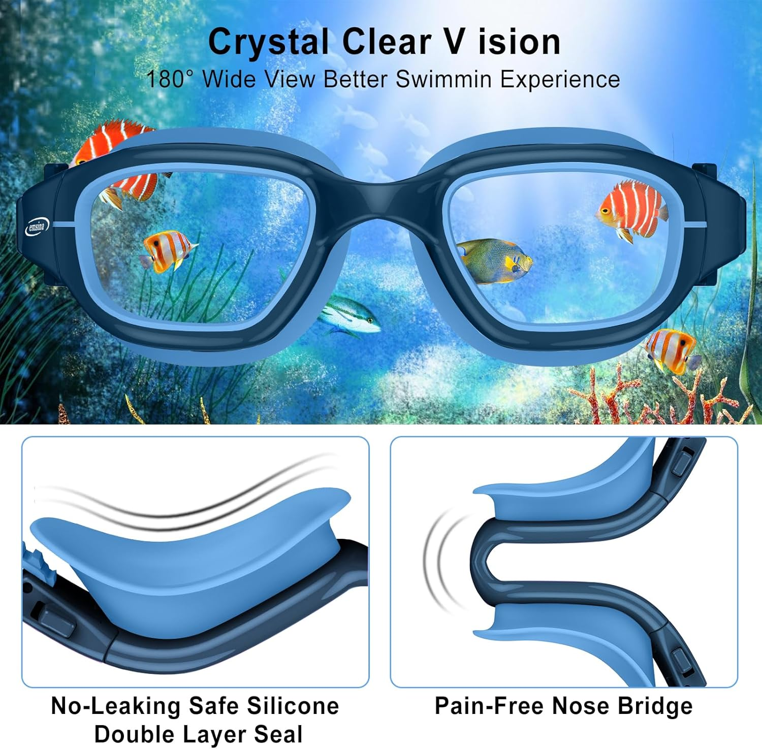 Kids Swim Goggles,Super Anti-Fog Swimming Goggles for Kids Age 7-12 Boys and Girls image number 2