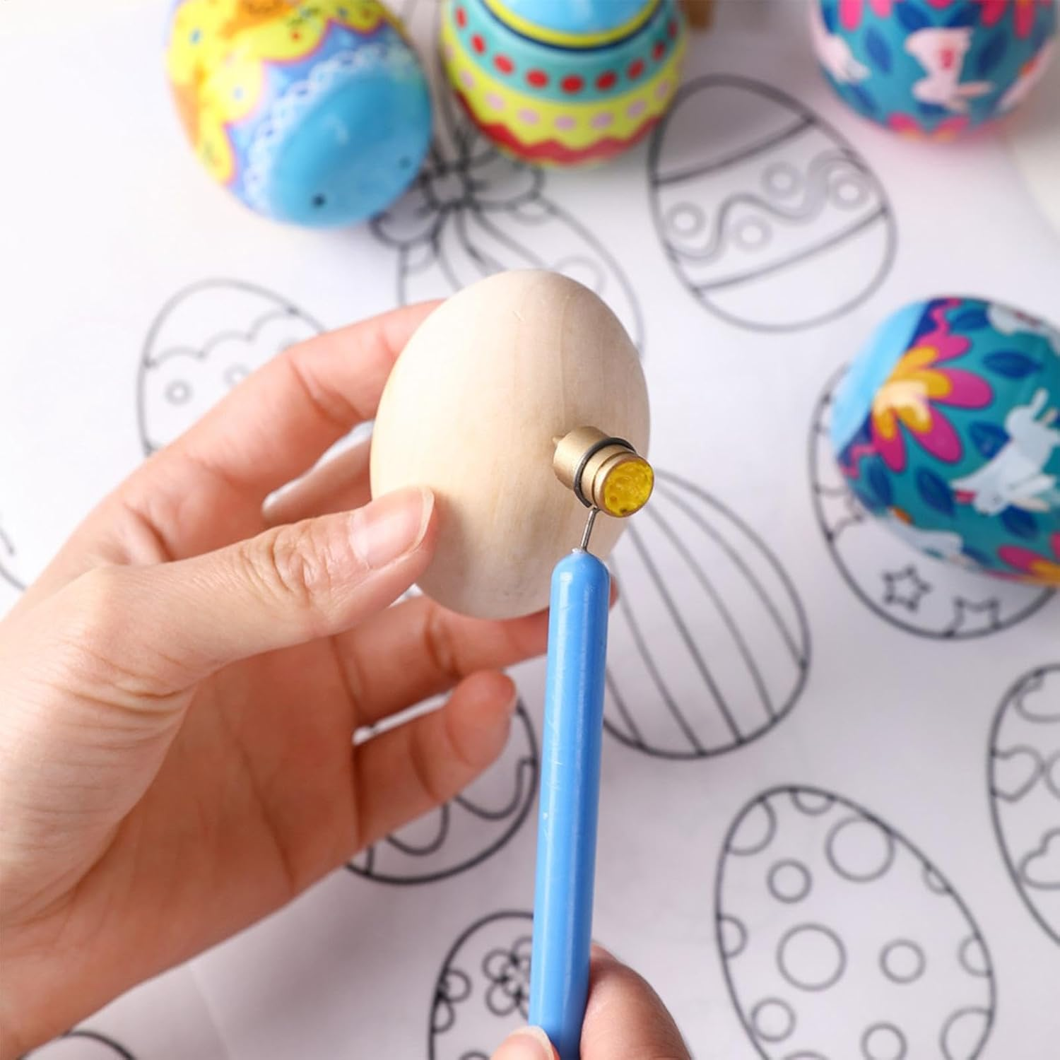 Pysanky Tools for Wax Decorating - Easter Egg Decorating Pysanky Tool,Easter Egg Coloring Fluid Writer Touch up Paint Applicator for Egg Painting image number 1