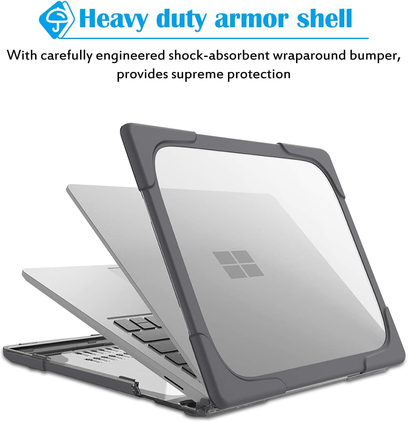 Procase Protective Case for 15 Inch Surface Laptop 5/4/3, Heavy Duty Slim Hard Shell Cover with Foldable Kickstands for 15" Laptop 2022 2021 2019 Old Version -Grey image number 6
