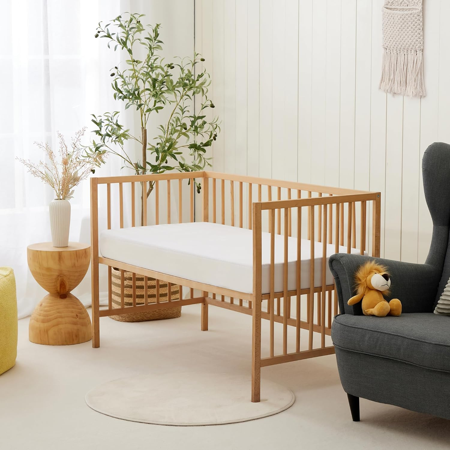 Dreamaker 150GSM Bamboo Terry Cot Waterproof Mattress Protector Comfortable Breathable Cover Natural Bamboo Helps to Regulate Temperature and Absorbs Moisture | Elastic Fitted White - Standard Cot image number 3