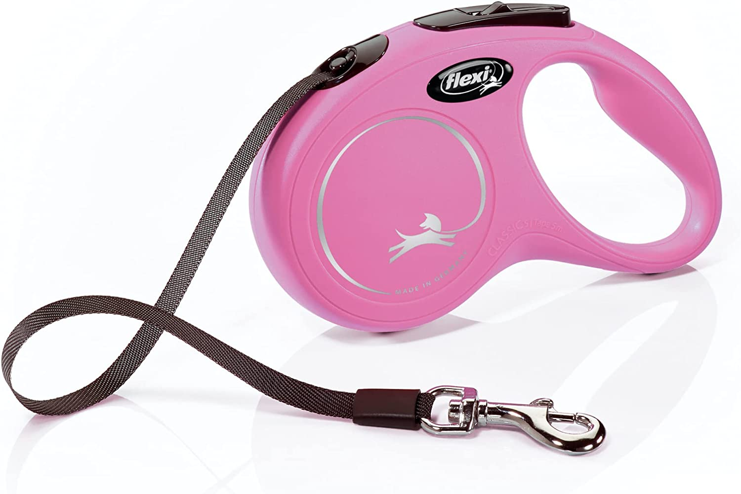 Flexi New Classic Retractable Dog Leash (Tape), 16 Ft, Small, Pink image number 4