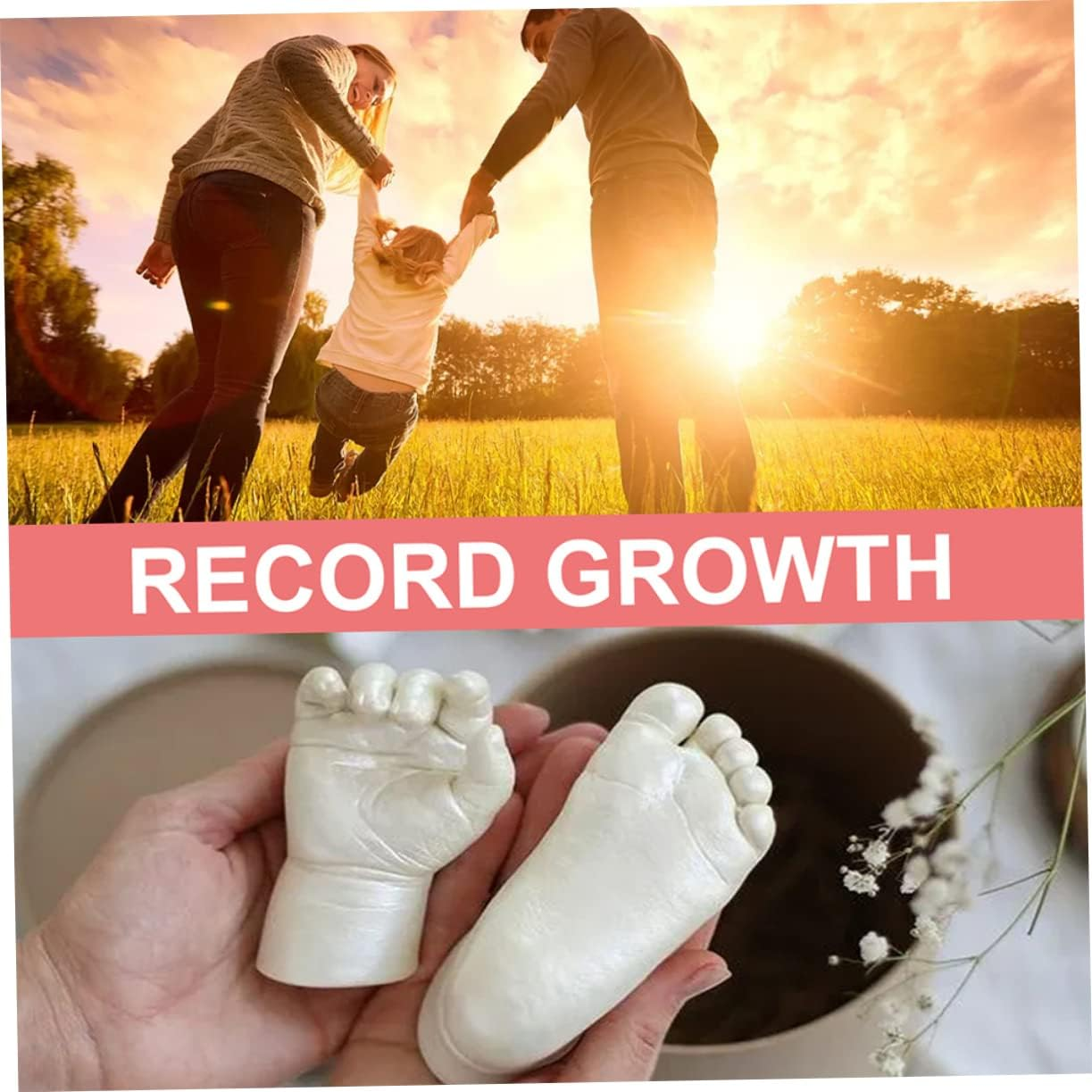 Baby Keepsake Hand Casting Kit and Foot Mold Set for Newborns and Infants, Non-Toxic Plaster Material, Memory Art for Nursery D&eacute;cor and Baby Shower image number 3