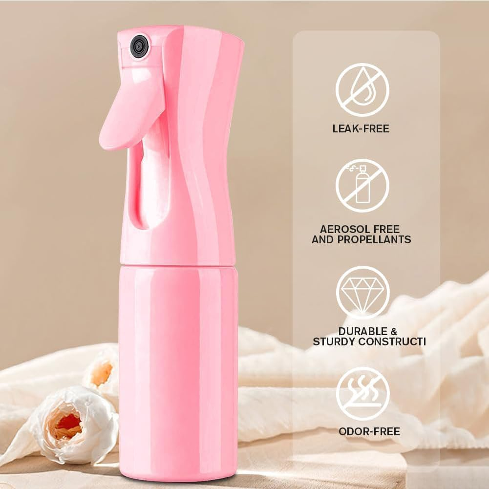 Continuous Spray Bottle, 6.8Oz/200Ml Ultra-Fine Mister, Hair Spray Bottle, Essential Oil Scents, Water Spray Bottle for Hair Curling, Cleaning, Plants, Pets, Skin Care (Pink) image number 4