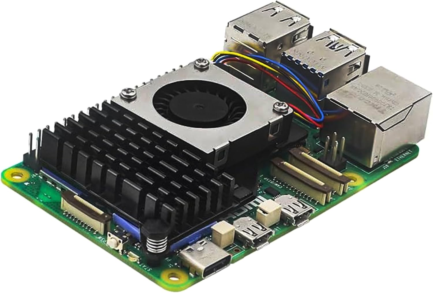 Raspberry Pi 5B Type B 4GB RAM DIY 9-In-1 Kit | 5.1V 5A Power Supply | 2X Micro HDMI Cable | San Disk 128G SD Card Micro SD | Pi 5 Active Cooler | Balck Protective Case (5B 4G 9 in 1 Kit) image number 6