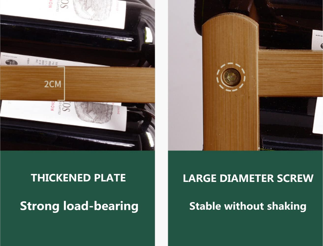 4 Tiers Bamboo Wine Rack, Wooden 16-Bottle Display Wine Bottle Storage Holder, Freestanding Bottle Bar for Home Kitchen Cabinet image number 4