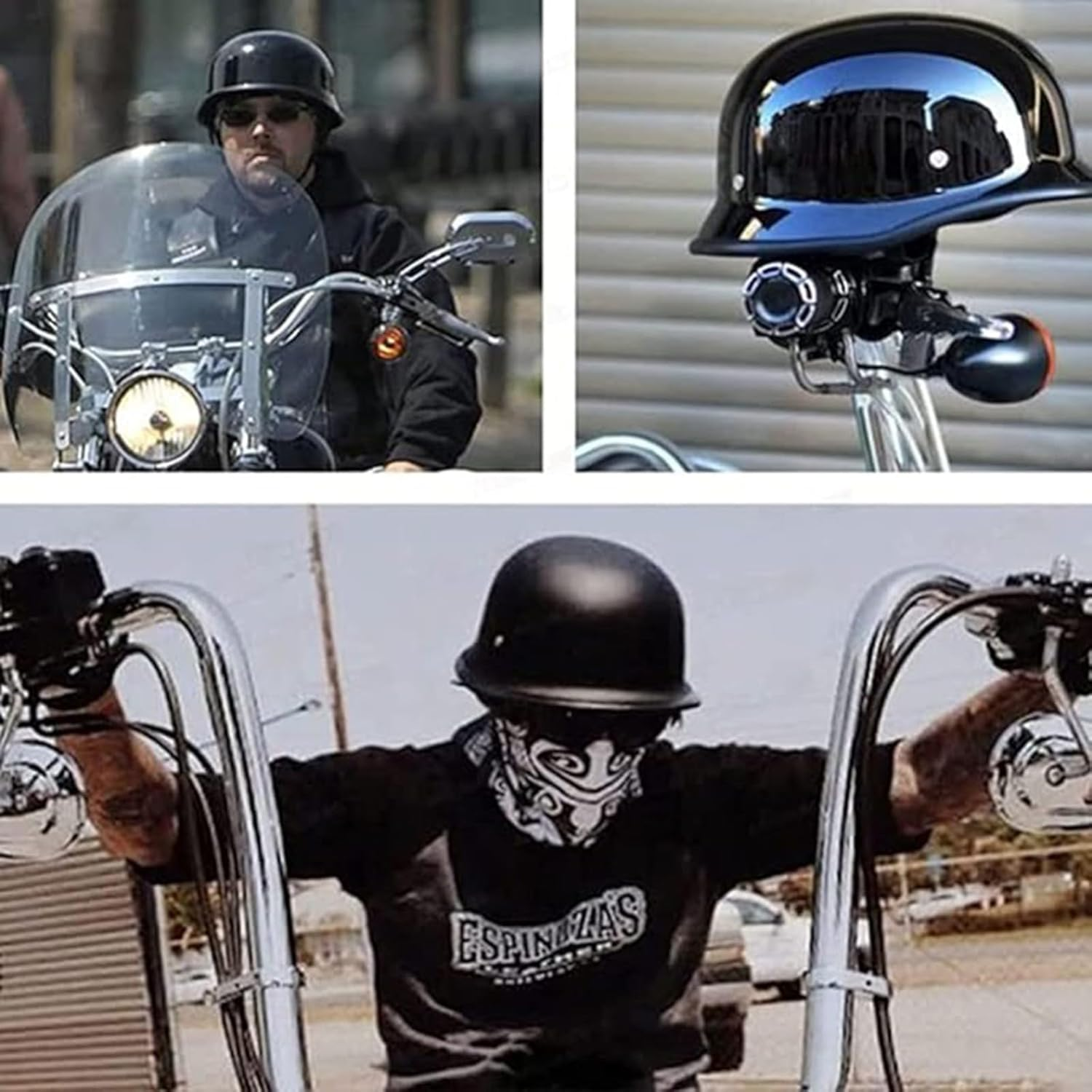 Half-Hel-Met Hel-Mets, Semi-Covered Motorcycle Hel-Met, Open Face Hel-Met, Retro Style Motorcycle Approved ECE 22.06 High-Strength ABS + Anti-Shock EPS image number 6