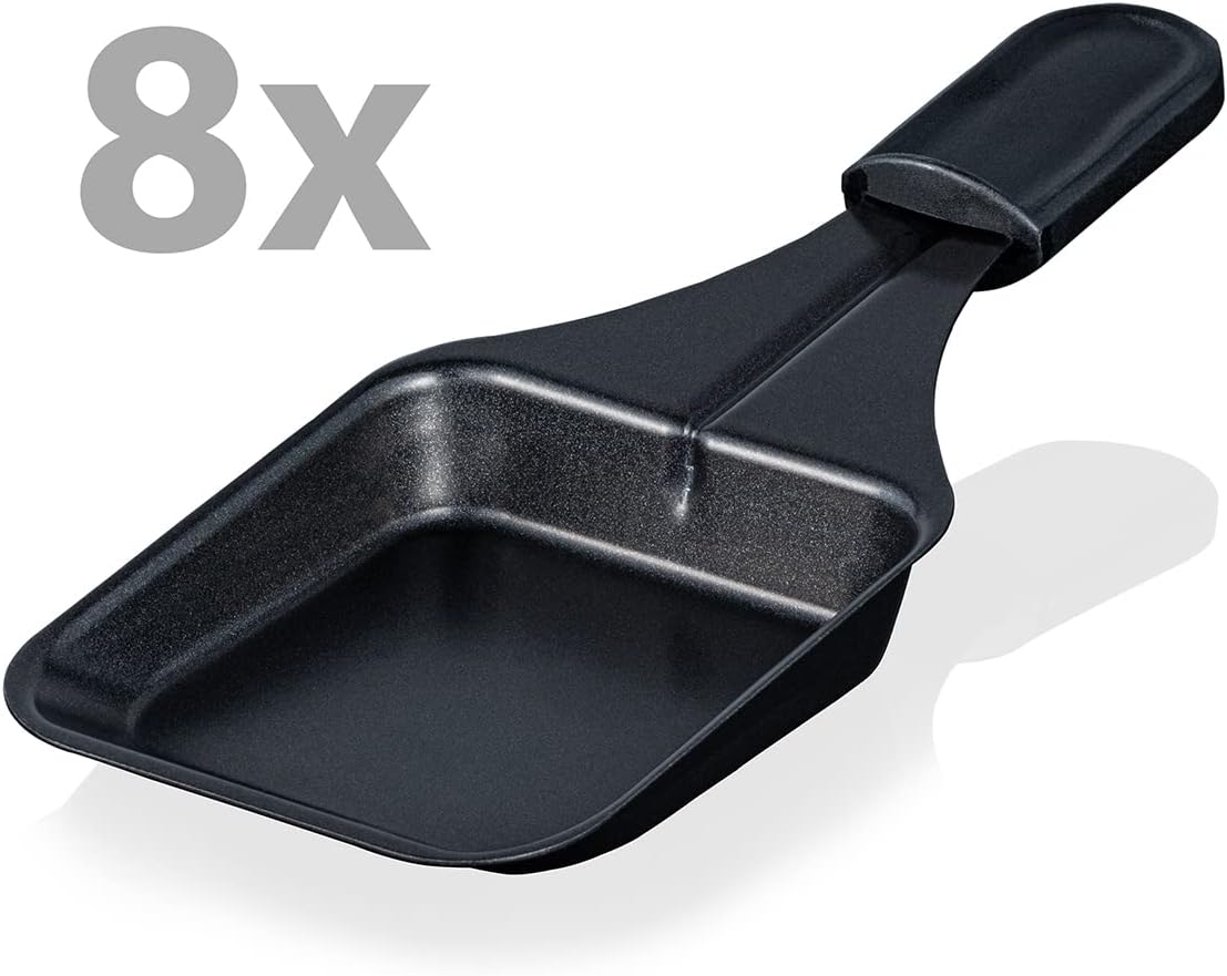 Cloer 6458 Raclette Grill with Die-Cast Aluminium Plate, 1200 W, 8 Non-Stick Raclette Pans, Plastic Spatula, Unheated Parking, Aluminium image number 6