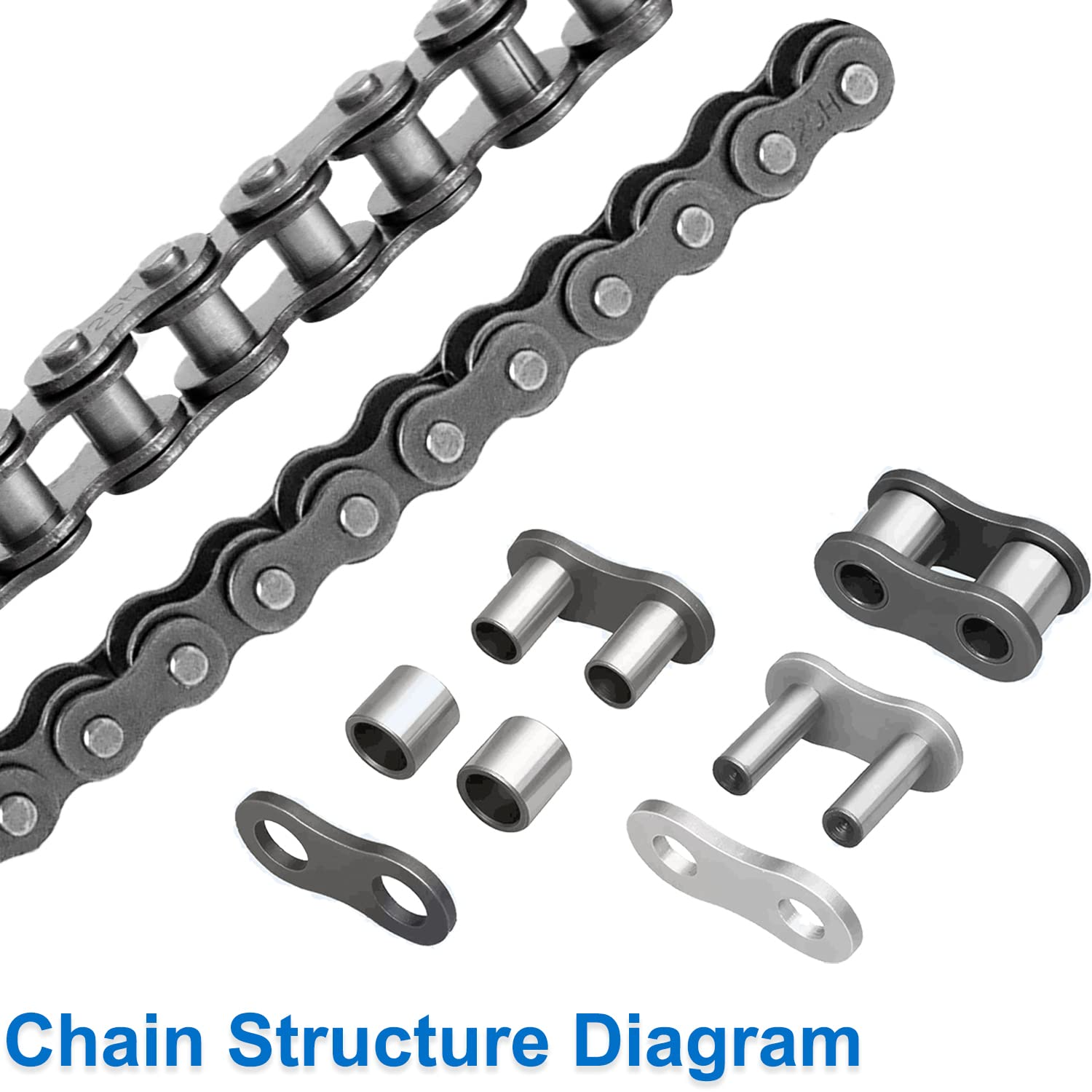 Belleone #25 Roller Chain - 10 Feet #25 Chain with 10 Connecting Links & Chain Breaker for Go Karts, Mini Bikes, Scooters, Dirt Bikes, Razor Motorcycles, Pocket Bike and Bycicles - 480 Links image number 3
