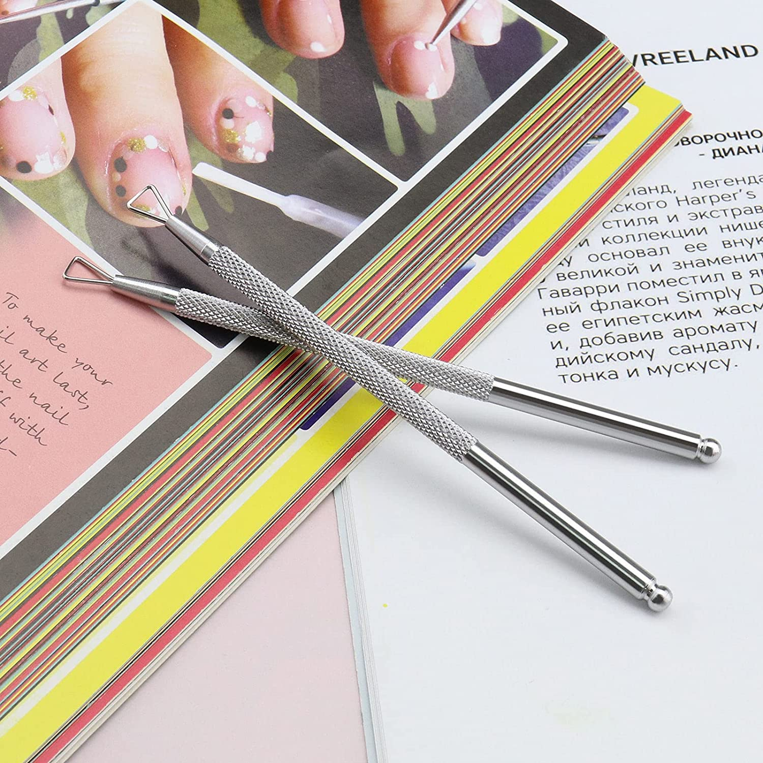 VGOL 2PCS Gel Nail Polish Removal Tool Stainless Steel Nail Scraper Cleaner Triangle Nail Art Tool Manicure Pedicure Gel Cleaning Tool for Fingernails Toenails image number 5