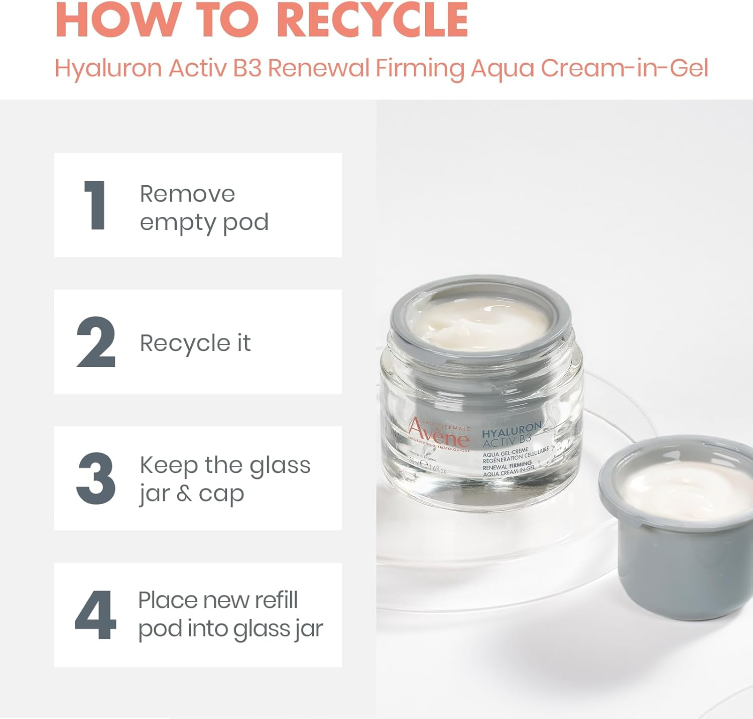 Eau Thermale Av&egrave;ne Hyaluron Activ B3 Renewal Firming Aqua-Cream-In-Gel Refill 50Ml - Hyaluronic Acid & Niacinamide Moisturiser