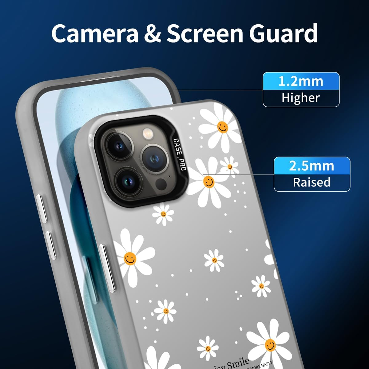 YUXING Mobile Phone Case for Vivo V50 Lite 5G/4G Case Ultra Thin Shockproof Protective Case with Flowers Animal Graffiti Art Pattern Design Slim Bumper Case Cover, Daisy image number 4