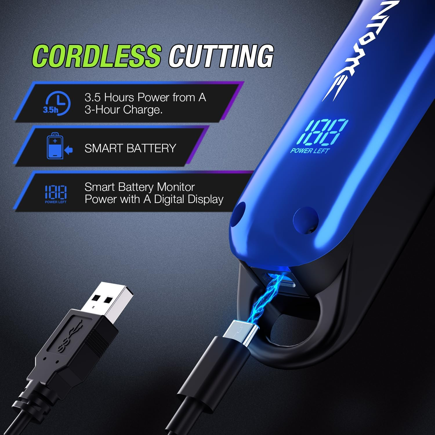 SUPRENT Hair Clippers for Men Professional - 7000 RPM Powerful Cordless Hair Clippers with Ceramic Taper Blade, Zero-Gapped Barber Clippers Set - Type C Rechargeable, Fashion Gifts for Men image number 1