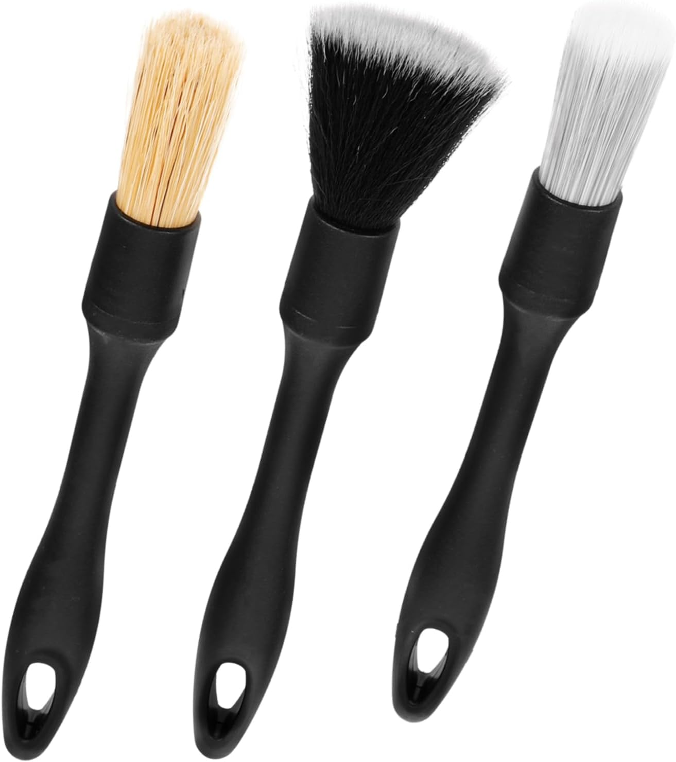 ZUNOXAZ 3Pcs Auto Detailing Brush Set for Car Cleaning Ergonomic Handles Soft Bristles for Wheels Rims and Upholstery Maintenance Automotive Detailing Supplies image number 6