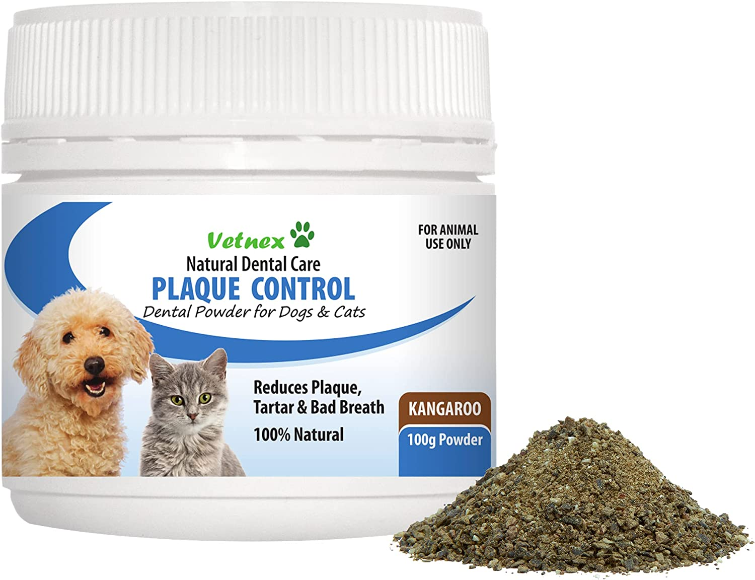 Vetnex Plaque Control Dental Powder (Kangaroo) for Dogs & Cats 100G image number 1