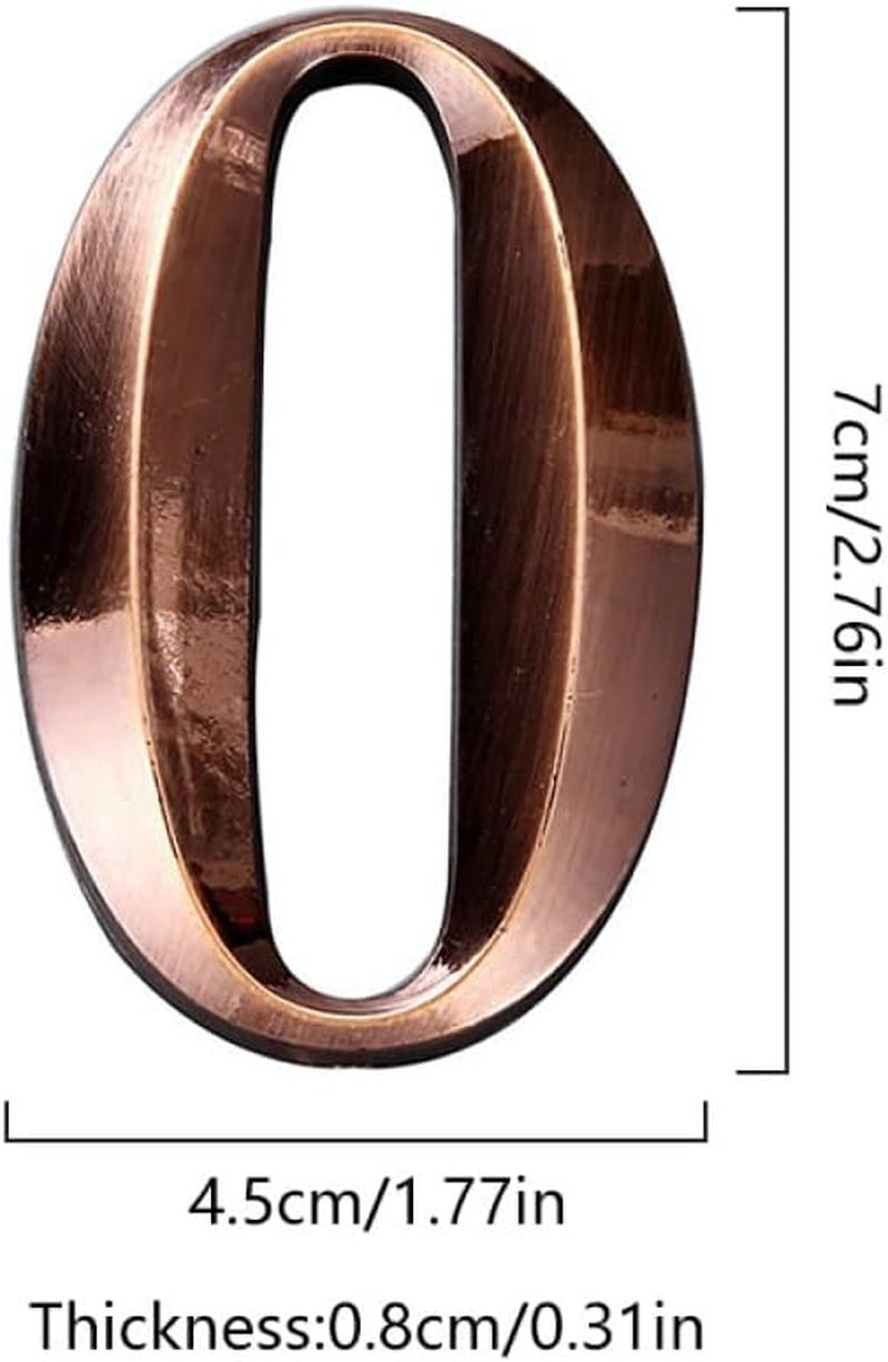 Self-Adhesive 3 Inch Mailbox Numbers 3D Number Sticker for Outdoor Indoor Apartment Office Hotel Home Door Plate Address Mail Box Number (Bronze-2) - Black-0 image number 3