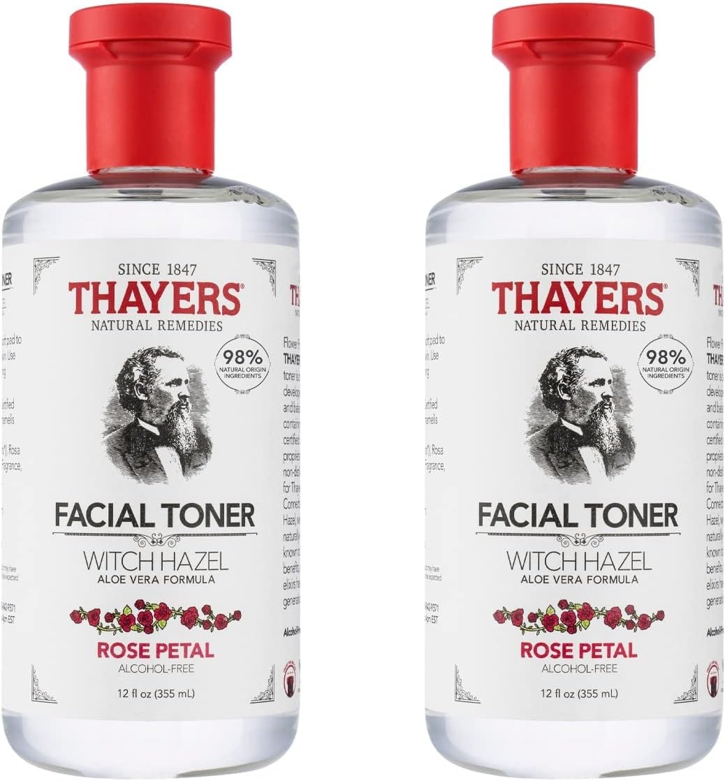 Thayers Alcohol-Free Rose Petal Witch Hazel Facial Toner with Aloe Vera Formula, 2 Pack - (2 X 12 Ounce Bottles) image number 3